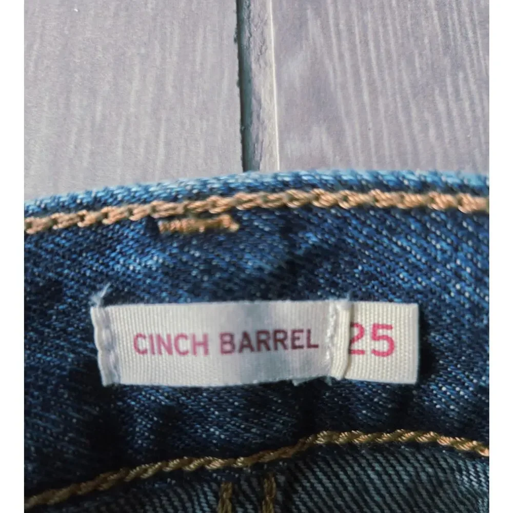 Levi's Cinch Barrel Jeans High Rise Color: Dark Wash Size: 25 x 31 (Size 2/ XS) - Picture 7 of 9